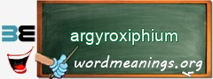 WordMeaning blackboard for argyroxiphium